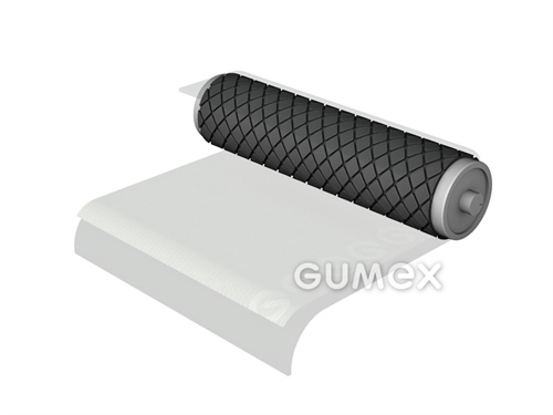 Gummi-Riemenscheibenbelag MINI DIAMOND, 8mm, Breite 2000mm, 60°ShA, NR-SBR, -30°C/+70°C, schwarz, 